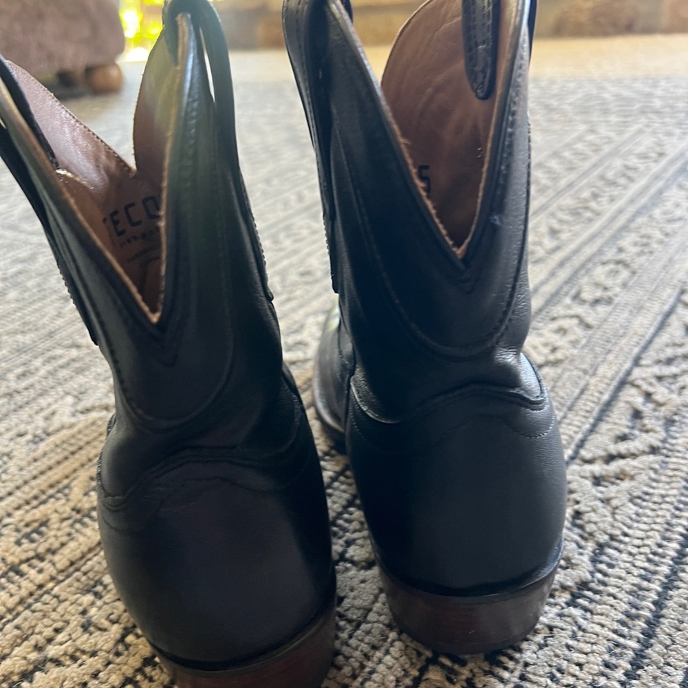 Tecovas Black Leather Ankle Boots - Picture 5 of 10